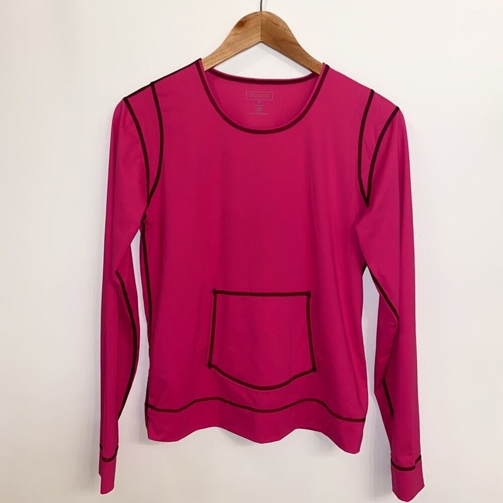 Athleta Swim Summer Shade Rashguard Tee Magenta Pink Size Medium